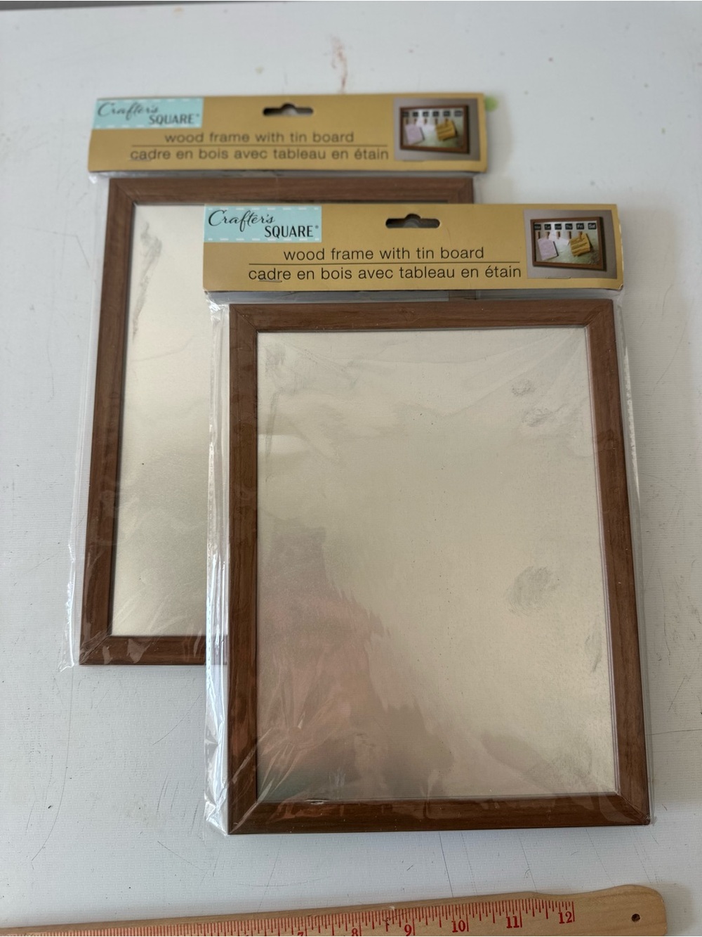 Farmhouse Wall Decor Wood Frame with Tin Board - Brown Organizer Board